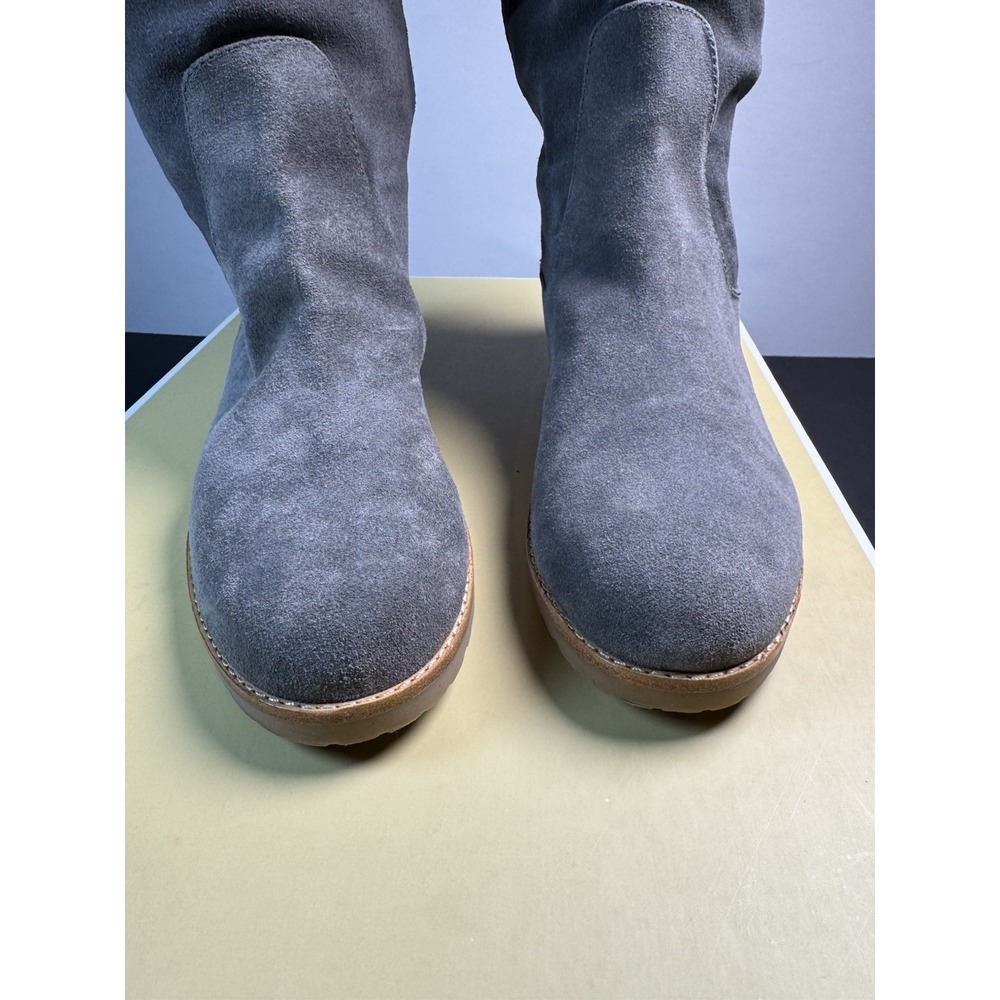 Michael Kors Kenton Suede Boots Women's 11 Slate Gray Lug Sole New With Box Flat - Picture 6 of 13